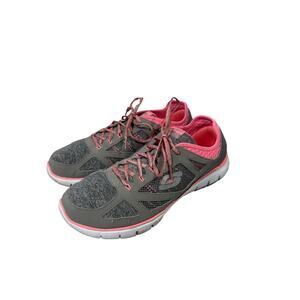 Skechers Womens Skech Flex Gray/Pink Running Shoes Women’s Size 11